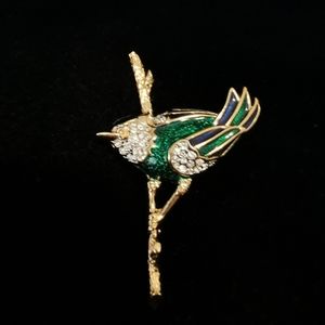 BIRD ON A STICK BROOCH